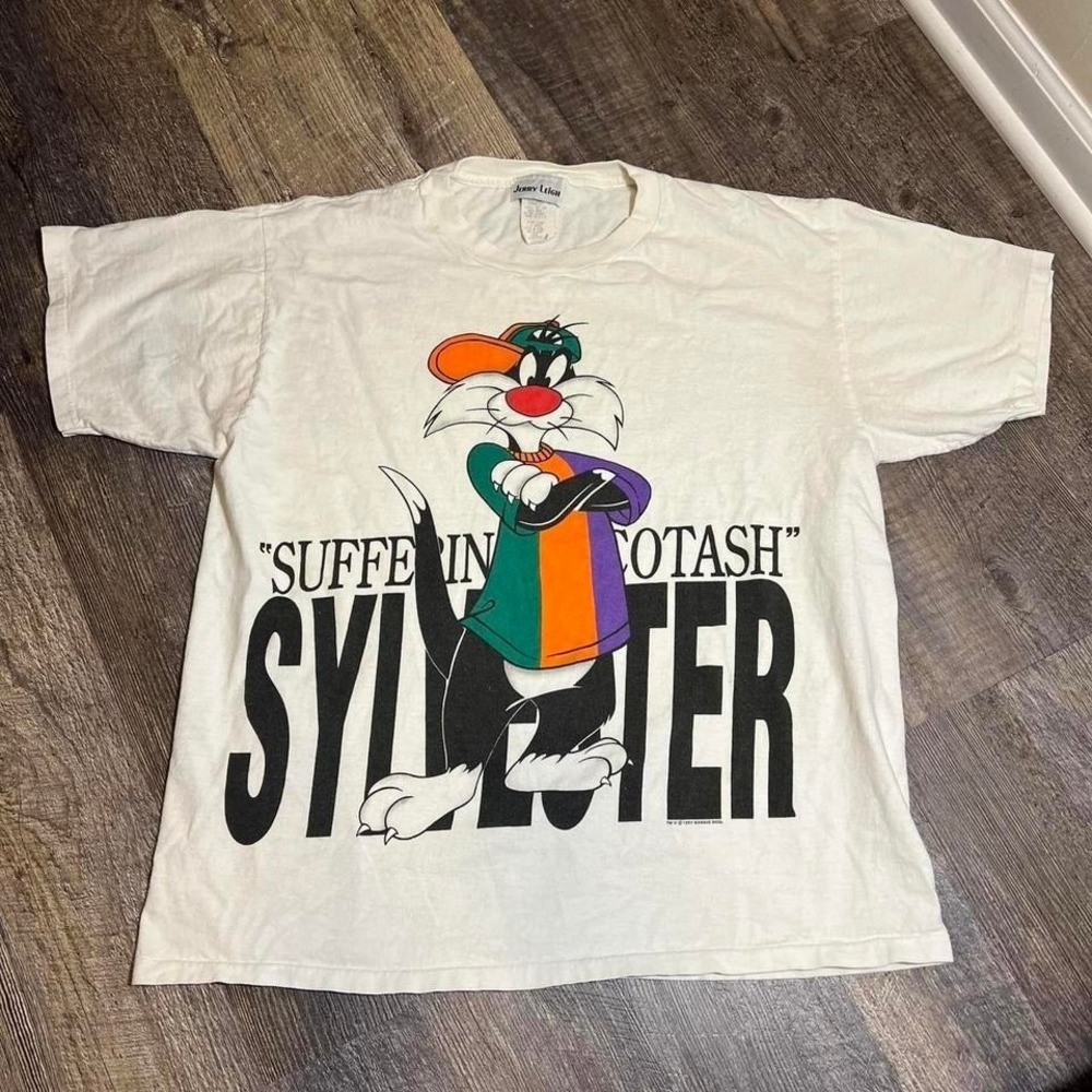 vintage‎ 1993 Looney Tunes Sylvester "Sufferin' Succotash" T-shirt. XL